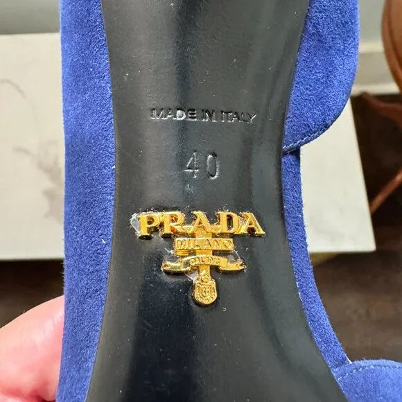 Blue and Black Authentic Prada Pumps - Picture 9 of 10
